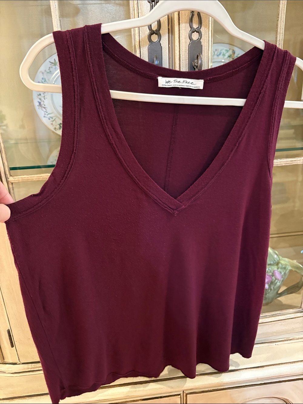 We The Free by Free People Moon Dance Tank Top - Burgundy (Ox Blood)